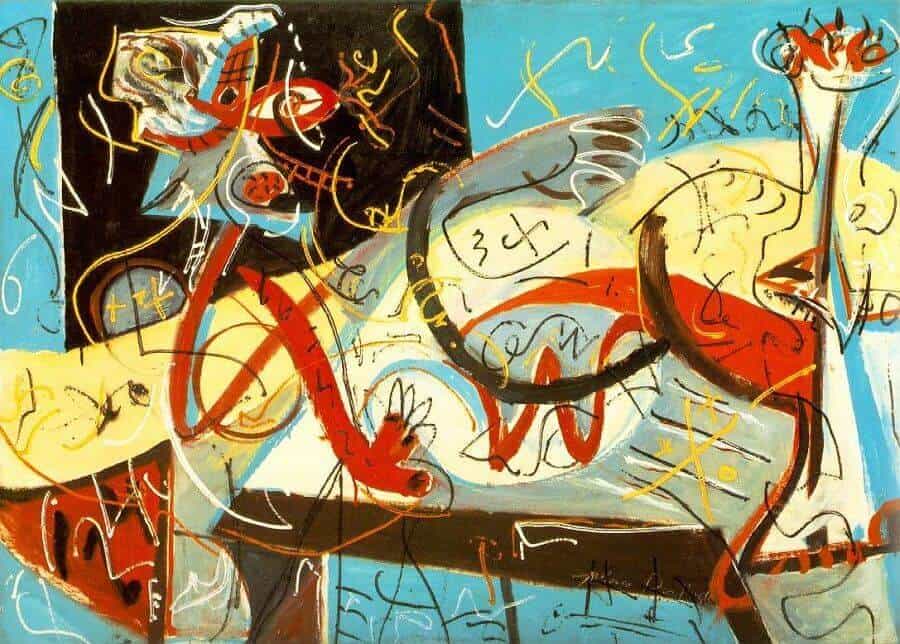 Jackson Pollock's Stenpgraphic Man (1943) Modern Art