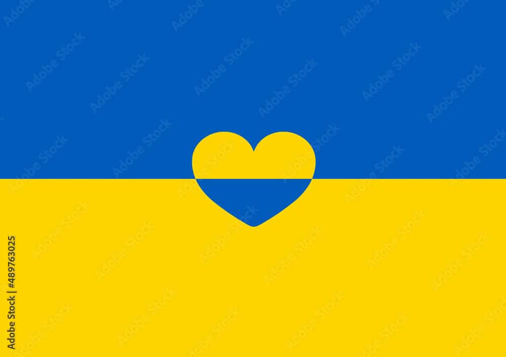 We love Ukraine, Peace to the World, All united for Ukraine, Slava Ukraini, Stop The War